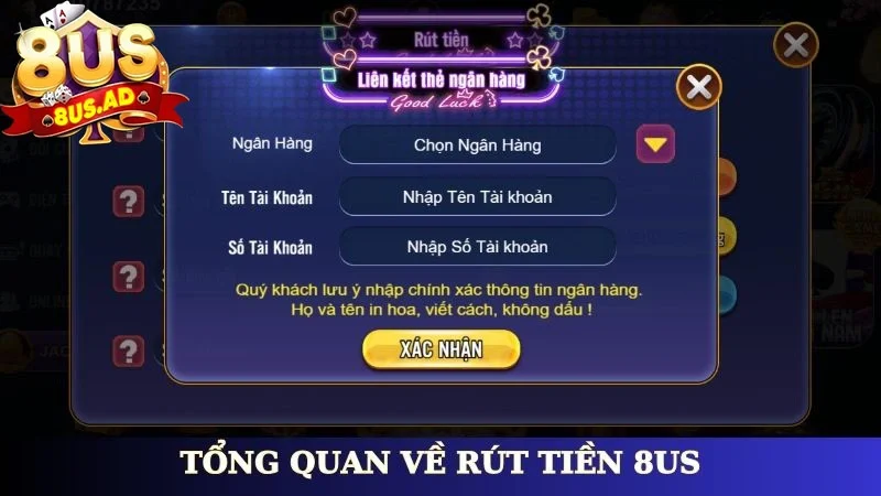 Tổng quan về rút tiền 8Us